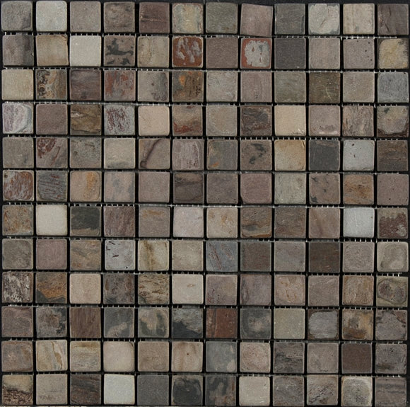 Autumn Slate Tumbled Mosaic Tile 1x1