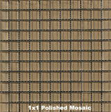 Beige Topaz Glass Tile 1x1 Polished Mosaic
