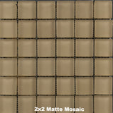 Beige Topaz Glass Tile 2x2 Matte Mosaic