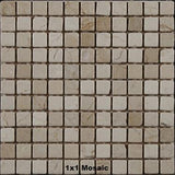 Botticino Tumbled Marble Tile 1x1 Mosaic