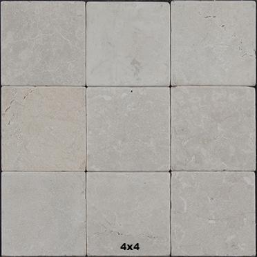 Botticino Tumbled Marble Tile 4x4