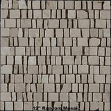 Botticino Tumbled Marble Tile Random 12" Mosaic