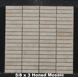 Casablanca Limestone Tile 5/8 x 3 Honed Mosaic