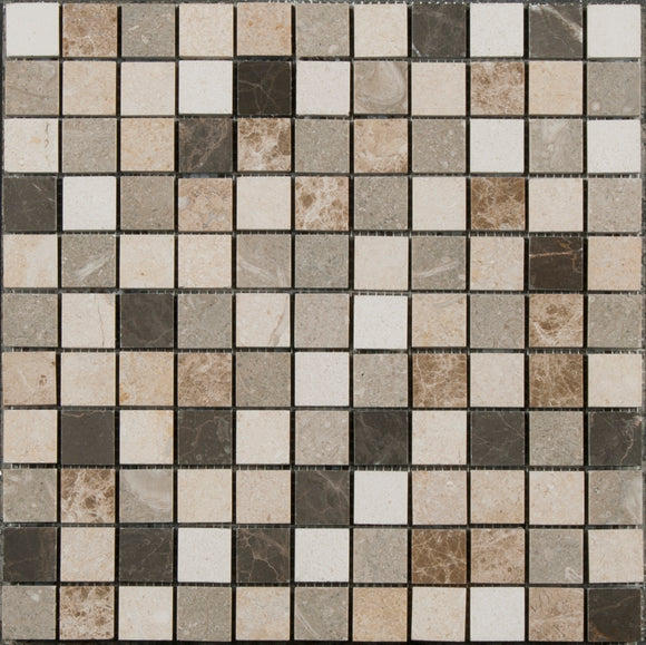 Chara Limestone Mosaic Tile 1x1 Honed