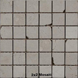 Crema Marfil Tumbled Marble 2x2 Mosaic