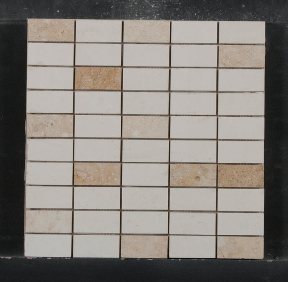 Dianysos Plain Limestone Mosaic Tile
