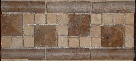 Veracruz Travertine Border Tile 5-1/4 x 12 Tumbled
