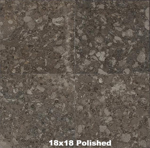 Fossil Brown Marble Tile 12x12 Polished