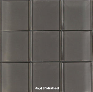 French Grey Glass Tile 4x4 Polished