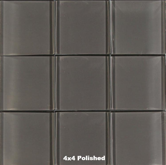 French Grey Glass Tile 4x4 Polished