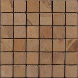 Gold Corinthian Tumbled Marble Tile 2x2 Mosaic