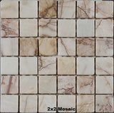 Gold Horizon Tumbled Marble Tile 2x2 Mosaic