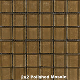 Gold Glass Tile 2x2 Polished Mosaic