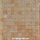 Gold Pearl Glass Tile 1x1 Matte Mosaic