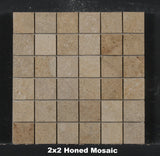 Golden Ruby Limestone Mosaic Tile 2x2 Honed