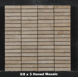 Golden Ruby Limestone Mosaic Tile 5/8 x 3 Honed