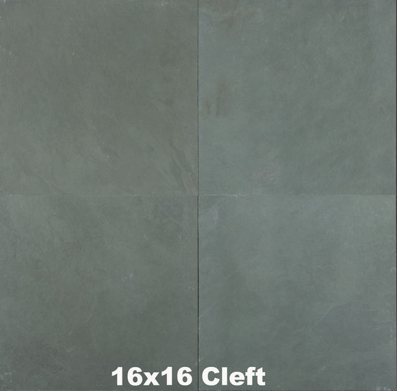 Green slate tile 16x16 cleft