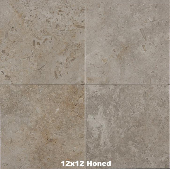 Grey Gold Limestone Tile 12x12 Honed