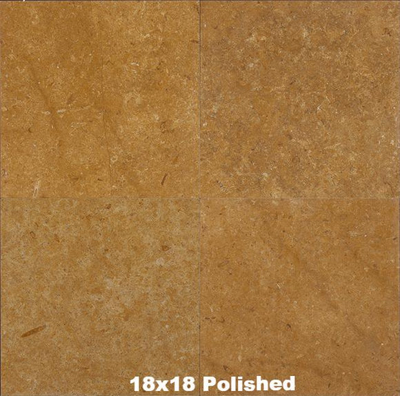 Inca Gold Limestone Tile 18x18 Polished