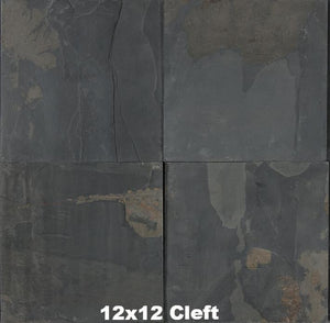 Indian Black with gold slate tile 12x12 cleft