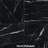 Kiva Black Marble Tile 12x12 Polished