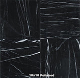 Kiva Black Marble Tile 18x18 Polished