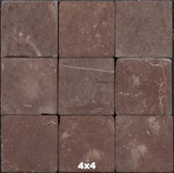 Merlot Tumbled Marble Tile 4x4
