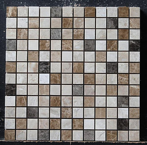 Milano Blend Marble Tile 1x1 Mosaic Polished