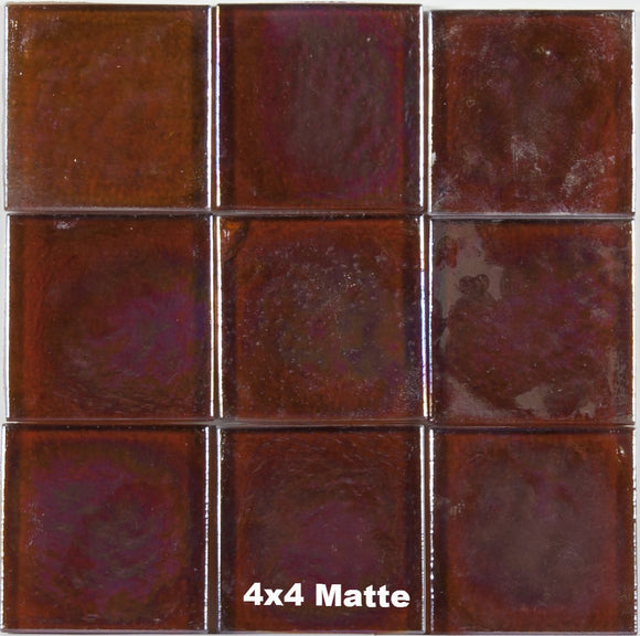 Bronze Pearl Glass Tile 4x4 Matte