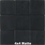 Black Onyx Glass Tile 4x4 Matte