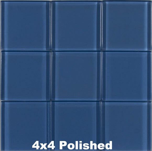 Blue Zircon Glass Tile 4x4 Polished