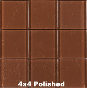 Bronze Glass Tile 4x4 Polished