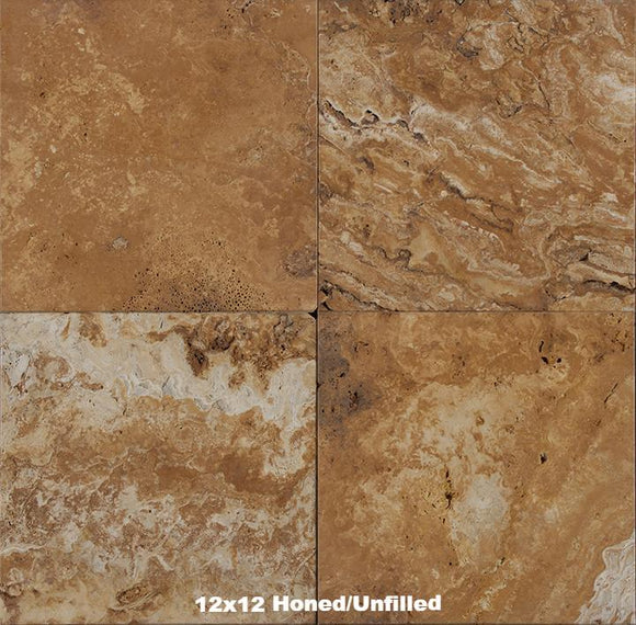 Parthenon Gold Travertine Tile 12x12 Honed/Unfilled