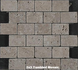 Parthen Noche Travertine Tile 2x3 Tumbled Mosaic