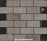 Parthenon Noche Travertine Tile 2x4 Tumbled Mosaic