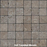 Parthenon Noche Travertine Tile 2x2 Tumbled Mosaic