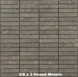 Seagrass Limestone Tile 5/8 x 3 Honed Mosaic
