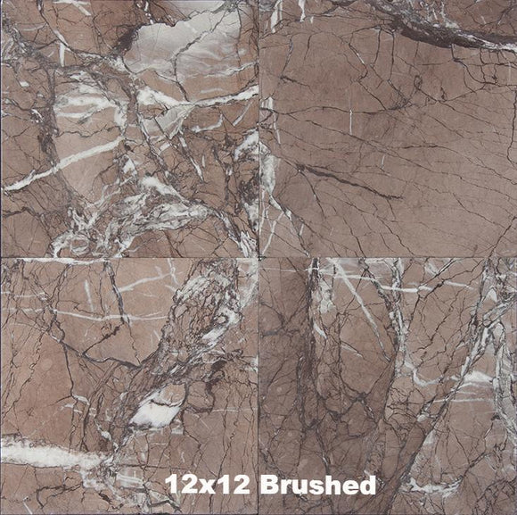 Sienna Brown Marble Tile 12x12 Brushed
