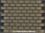 Taupe Glass Tile 1x2 Polished Brick Mosaic