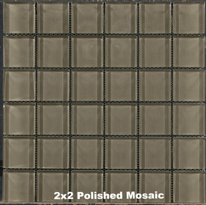 Taupe Glass Tile 1x1 Polished Mosaic