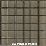 Taupe Glass Tile 2x2 Polished Mosaic