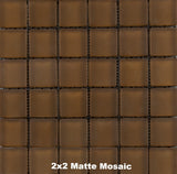 Tiger's Eye Glass Tile 2x2 Matte Mosaic